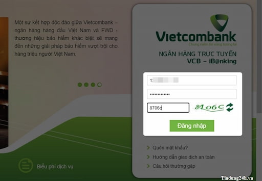 Kiểm tra số dư tài khoản Vietcombank trên Internet Banking Vietcombank