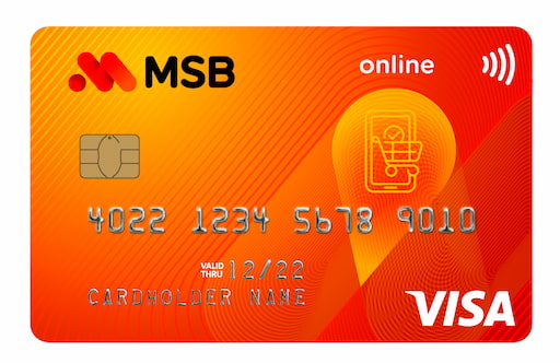 Thẻ ATM của MSB được tích hợp sẵn trên ứng dụng ngân hàng điện tử
