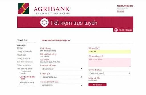 Làm sổ tiết kiệm ngân hàng Agribank online