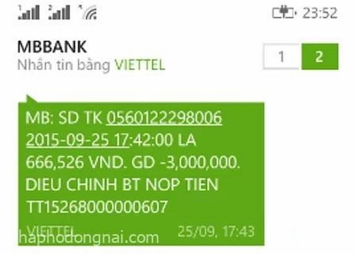 Tra Cứu Số Dư Tài Khoản MBBank Qua Tin Nhắn SMS Banking