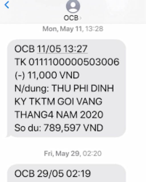 Tra Cứu Số Tài Khoản OCB Qua SMS Banking