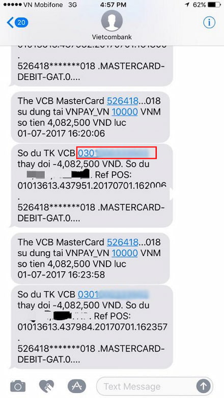 Tra Cứu Số Tài Khoản Ngân Hàng Vietcombank Qua SMS Banking