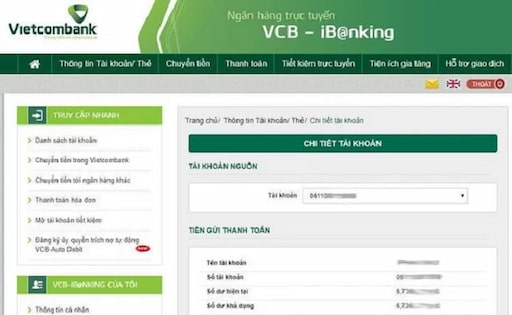 Kiểm Tra Số Tài Khoản Vietcombank Trên Banking Online