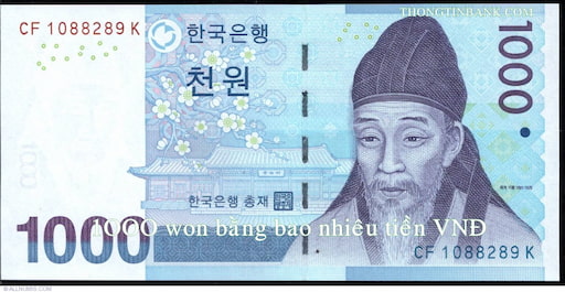 1000 Won Bằng Bao Nhiêu Tiền Việt?