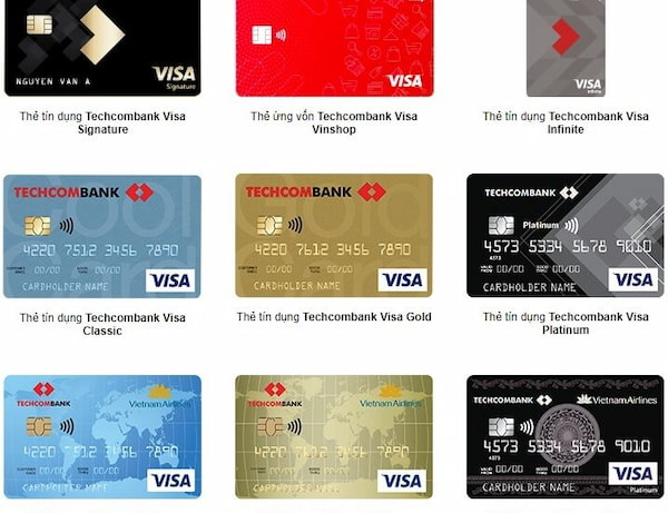 Các Loại Thẻ Visa Techcombank Mới Nhất 2023